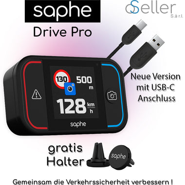 Saphe Drive Pro + Halter + Lüftungshalter - Komplett-Set Verkehrsalarm